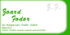zoard fodor business card