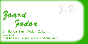 zoard fodor business card